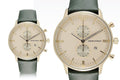  Shop Authentic Emporio Armani Chronograph Champagne Dial Green Leather Strap Watch For Men - AR1722 - Luxxuri