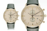  Shop Authentic Emporio Armani Chronograph Champagne Dial Green Leather Strap Watch For Men - AR1722 - Luxxuri