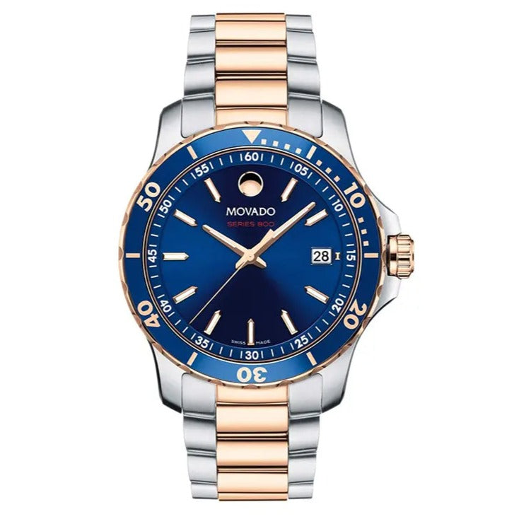  Shop Authentic Movado Series 800 Blue Dial Two Tone Steel Strap Watch for Men - 2600149 - Luxxuri