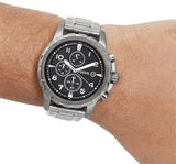  Shop Authentic Fossil Dean Chronograph Black Dial Black Steel Strap Watch for Men - FS4721 - Luxxuri