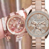  Shop Authentic Michael Kors Wren Crystals Rose Gold Dial Rose Gold Steel Strap Watch for Women - MK6096 - Luxxuri