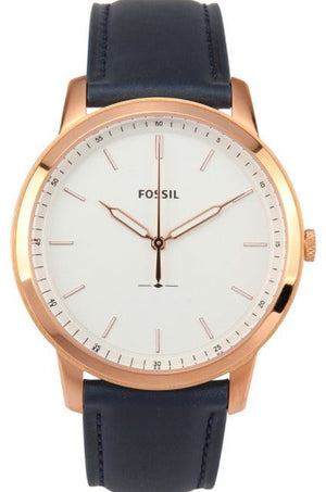  Shop Authentic Fossil The Minimalist Slim White Dial Blue Leather Strap Watch for Men - FS5371 - Luxxuri