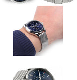  Shop Authentic Tommy Hilfiger Oliver Quartz Blue Dial Silver Mesh Bracelet Watch for Men - 1791302 - Luxxuri