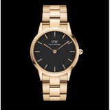  Shop Authentic Daniel Wellington Iconic Link Black Dial Rose Gold Steel Strap Watch for Women - DW00100210 - Luxxuri