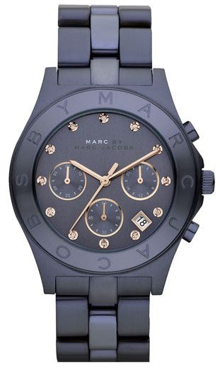  Shop Authentic Marc Jacobs Blade Chronograph Blue Dial Blue Steel Strap Watch for Women - MBM8581 - Luxxuri