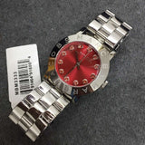  Shop Authentic Marc Jacobs Amy Red Dial Silver Steel Strap Watch for Women - MBM3333 - Luxxuri