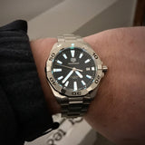  Shop Authentic Tag Heuer Aquaracer Automatic Caliber 5 Black Dial Silver Steel Strap Watch for Men - WBD2110.BA0928 - Luxxuri