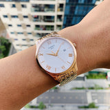  Shop Authentic Tissot T Classic Tradition White Dial Rose Gold Steel Strap Watch For Women - T063.610.33.038.00 - Luxxuri