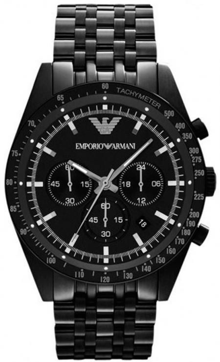  Shop Authentic Emporio Armani Tazio Chronograph Black Dial Black Steel Strap Watch For Men - AR5989 - Luxxuri
