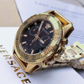  Shop Authentic Versace Greca Action Chronograph Black Dial Gold Steel Strap Watch For Men - VE3J00622 - Luxxuri