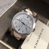  Shop Authentic Burberry The City Nova White Dial Checked Brown Leather Strap Watch for Men - BU9357 - Luxxuri