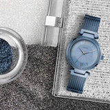  Shop Authentic Guess Soho Diamonds Blue Dial Blue Mesh Bracelet Watch For Women - W0638L3 - Luxxuri
