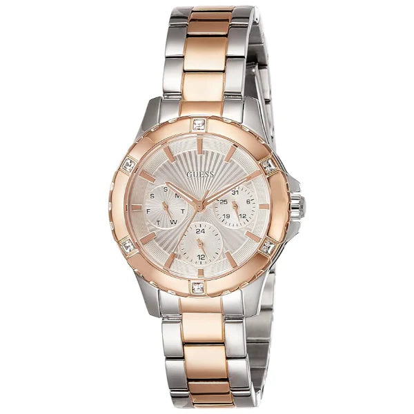  Shop Authentic Guess Mist Quartz Silver Dial Two Tone Steel Strap Watch For Women - W0443L4 - Luxxuri