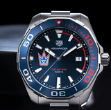  Shop Authentic Tag Heuer Aquaracer Henrik Lundqvist Special Edition Blue Dial Silver Steel Strap Watch for Men - WAY101J.BA0746 - Luxxuri