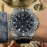  Shop Authentic Guess Baguette Crystals Black Dial Black Silicone Strap Watch For Men - GW0208G1 - Luxxuri