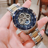  Shop Authentic Fossil Grant Sport Automatic Skeleton Blue Dial Two Tone Steel Strap Watch for Men - ME3141 - Luxxuri