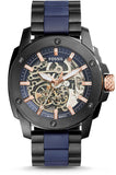  Shop Authentic Fossil Modern Machine Automatic Skeleton Blue Dial Two Tone Steel Strap Watch for Men - ME3133 - Luxxuri
