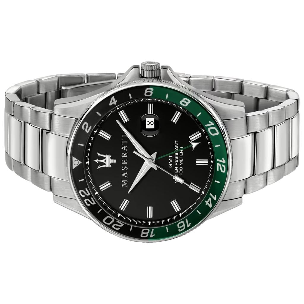  Shop Authentic Maserati SFIDA Chronograph Black Dial Silver Steel Strap Watch For Men - R8853140005 - Luxxuri