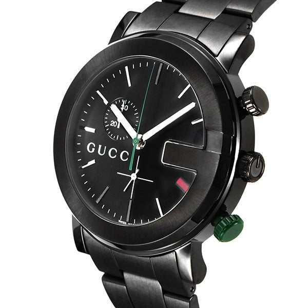  Shop Authentic Gucci G Chrono Black Dial Black Steel Strap Watch For Men - YA101331 - Luxxuri