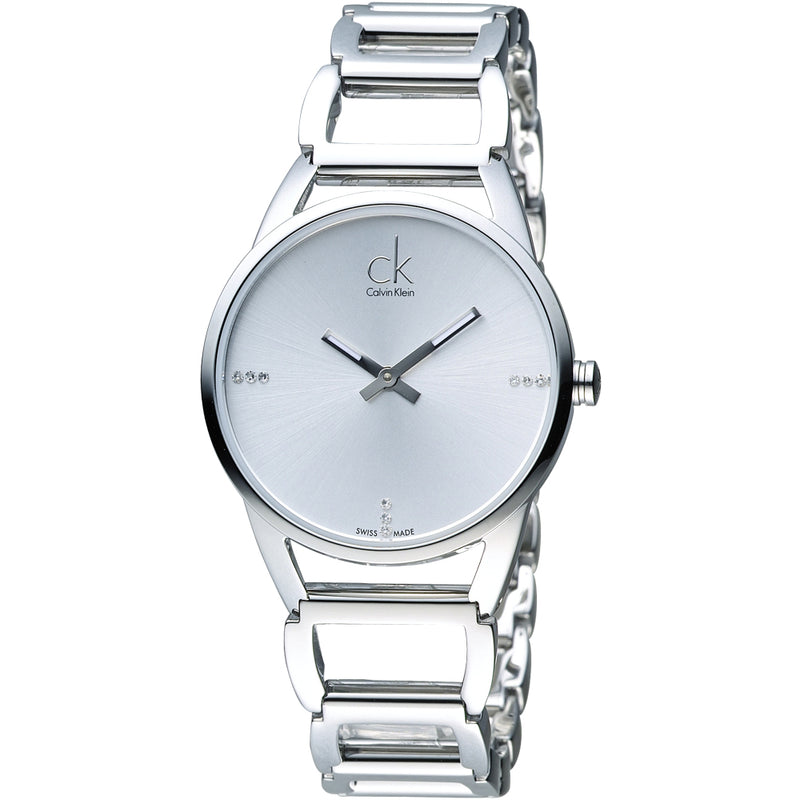  Shop Authentic Calvin Klein Stately Silver Dial Silver Steel Strap Watch for Women - K3G2312W - Luxxuri