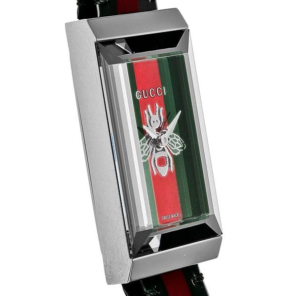  Shop Authentic Gucci G Frame Quartz Green & Red Mother of Pearl Dial Multicolor Leather Strap Watch For Women - YA147408 - Luxxuri