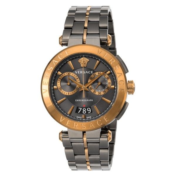  Shop Authentic Versace Aion Chronograph Black Dial Grey Steel Strap Watch for Men  - VBR050017 - Luxxuri