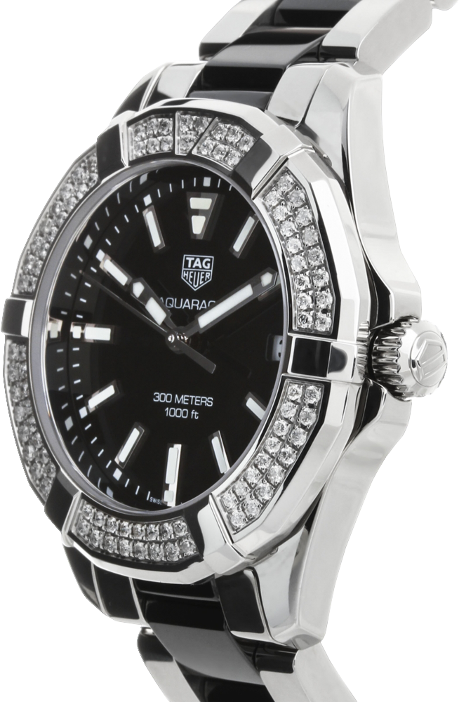  Shop Authentic Tag Heuer Aquaracer Quartz Diamonds Black Dial Two Tone Steel Strap Watch for Men - WAY131E.BA0913 - Luxxuri