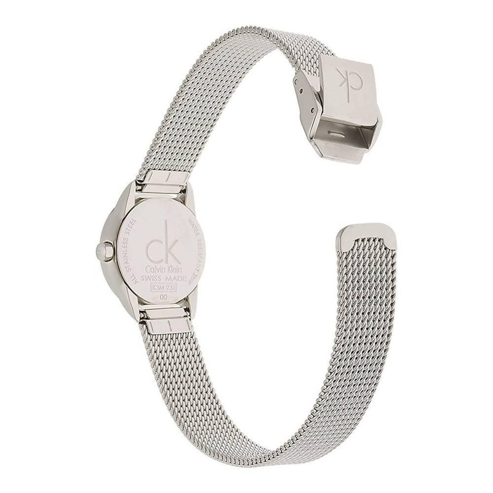  Shop Authentic Calvin Klein Minimal White Dial Silver Mesh Bracelet Watch for Women - K3M2312Y - Luxxuri