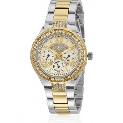  Shop Authentic Guess Viva Diamonds Silver Dial Two Tone Steel Strap Watch for Women - W0111L5 - Luxxuri