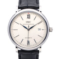  Shop Authentic IWC Portofino Automatic White Dial Black Leather Strap Watch for Men - IW356501 - Luxxuri