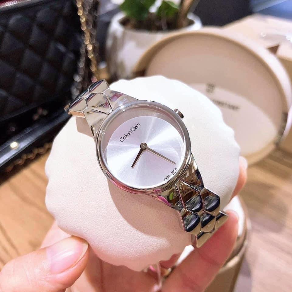  Shop Authentic Calvin Klein Snake Silver Dial Silver Steel Strap Watch For Women - K6E23146 - Luxxuri