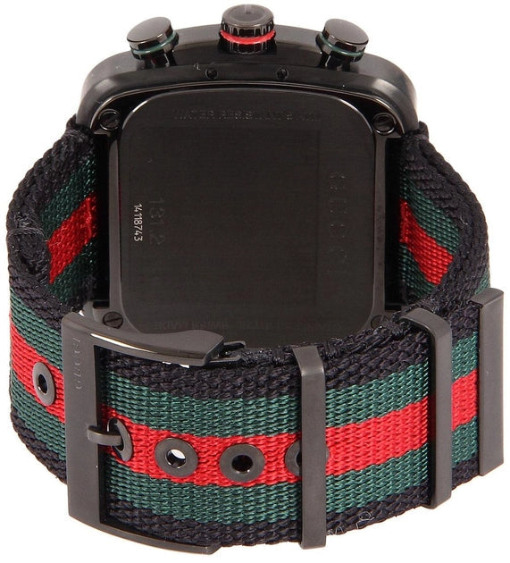  Shop Authentic Gucci Coupe Chronograph Quartz Black Two Tone NATO Strap Watch For Men - YA131202 - Luxxuri