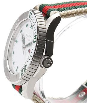  Shop Authentic Gucci G Timeless White Dial Two Tone Nylon Strap Watch For Men - YA126231 - Luxxuri