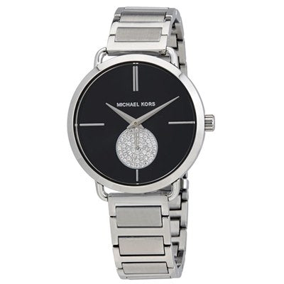  Shop Authentic Michael Kors Portia Black Dial Silver Steel Strap Watch for Women - MK3638 - Luxxuri