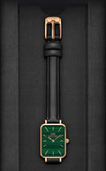  Shop Authentic Daniel Wellington Quadro Pressed Sheffield Green Dial Black Leather Strap Watch For Women - DW00100439 - Luxxuri