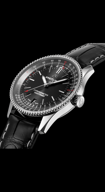  Shop Authentic Breitling Navitimer Automatic 38mm Black Dial Black Leather Strap Mens Watch - A17325241B1P1 - Luxxuri