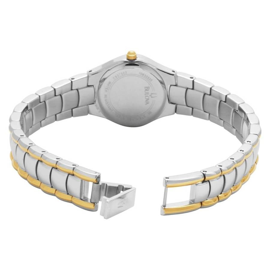  Shop Authentic Bulova Classic White Dial Two Tone Steel Strap Watch for Women - 98T84 - Luxxuri