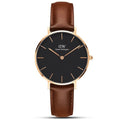  Shop Authentic Daniel Wellington Classic Petite Bristol Black Dial Brown Leather Strap Watch For Women - DW00100165 - Luxxuri