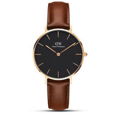  Shop Authentic Daniel Wellington Classic Petite Bristol Black Dial Brown Leather Strap Watch For Women - DW00100165 - Luxxuri