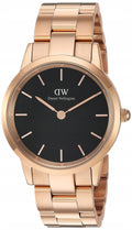  Shop Authentic Daniel Wellington Iconic Link Black Dial Rose Gold Steel Strap Watch for Women - DW00100212 - Luxxuri