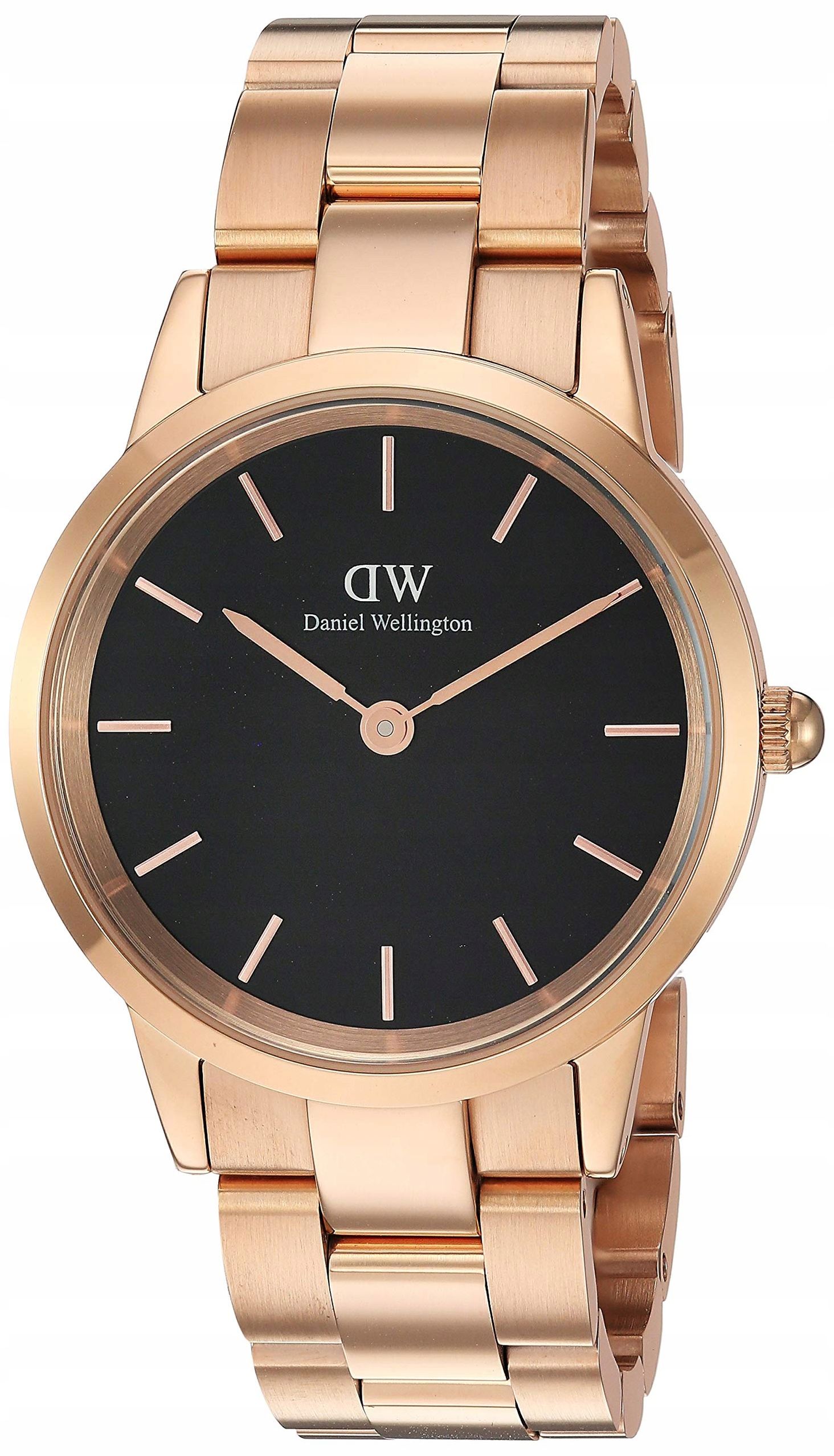  Shop Authentic Daniel Wellington Iconic Link Black Dial Rose Gold Steel Strap Watch for Women - DW00100212 - Luxxuri