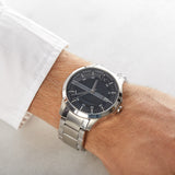  Shop Authentic Armani Exchange Hampton Chronograph Black Dial Silver Steel Strap Watch For Men - AX2103 - Luxxuri