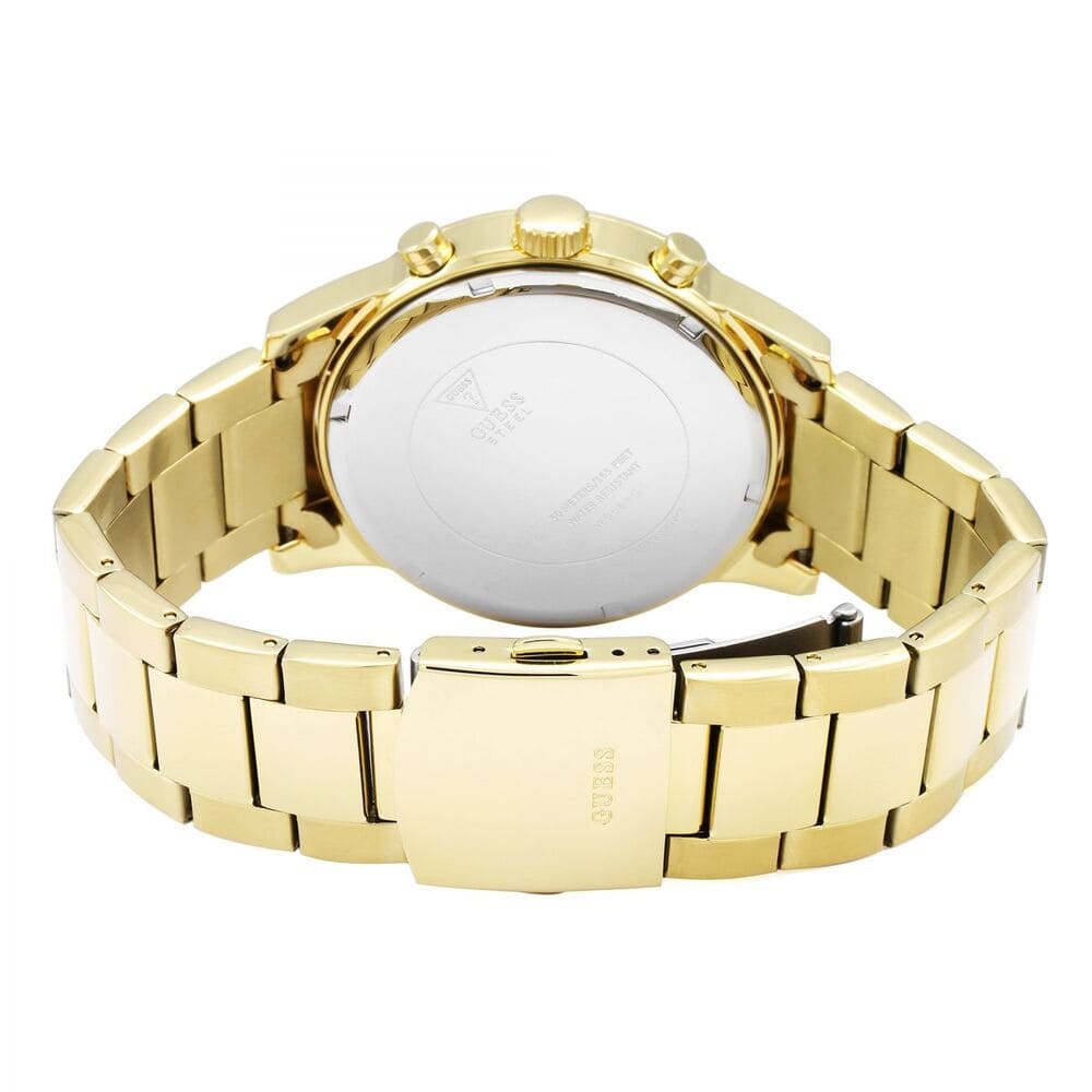  Shop Authentic Guess Atlas Chronograph Gold Dial Gold Steel Strap Watch For Men - W0668G4 - Luxxuri