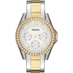  Shop Authentic Fossil Riley White Dial Two Tone Steel Strap Watch for Women - ES3204 - Luxxuri
