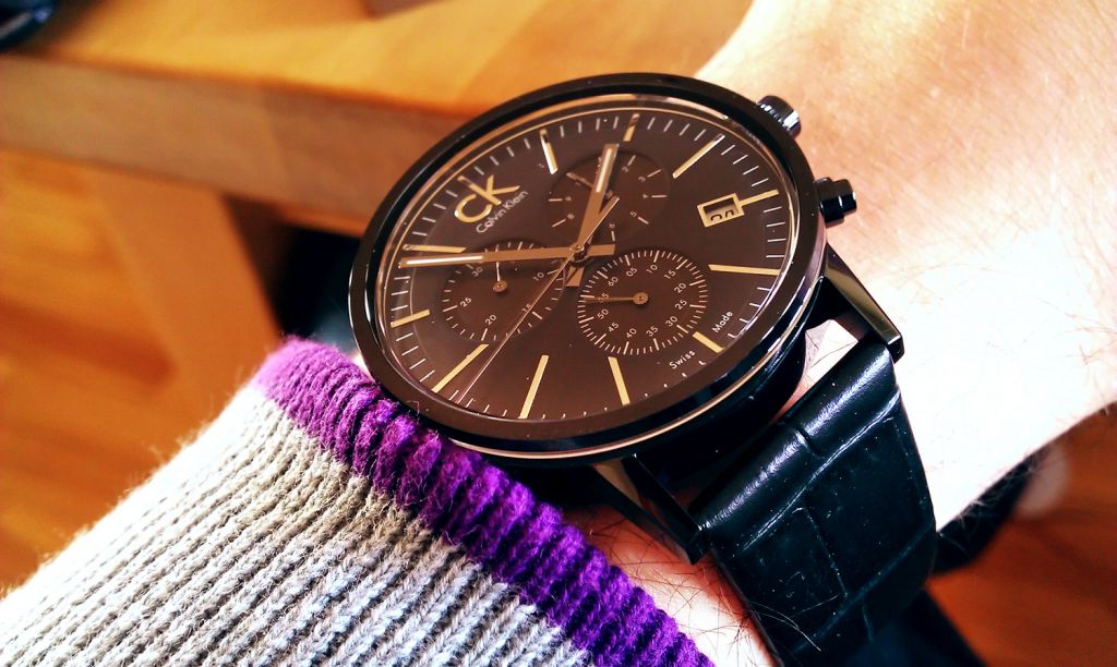  Shop Authentic Calvin Klein Post Minimal Chronograph Black Dial Black Leather Strap Watch for Men - K7627401 - Luxxuri