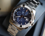  Shop Authentic Tag Heuer Aquaracer Caliber 16 Automatic Chronograph Blue Dial Silver Steel Strap Watch for Men - CAY2112.BA0927 - Luxxuri