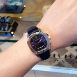  Shop Authentic Burberry The Britain Blue Dial Blue Leather Strap Watch for Women - BBY1716 - Luxxuri