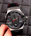  Shop Authentic Maserati Potenza Black Dial Black Leather Strap Watch For Men - R8851108001 - Luxxuri