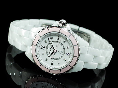  Shop Authentic Chanel J12 Quartz Diamonds Ceramic White Dial White Steel Strap Watch for Women - J12 H4466 - Luxxuri