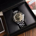 Movado Heritage Calendoplan Black Dial Silver Steel Strap Watch For Men - 3650095